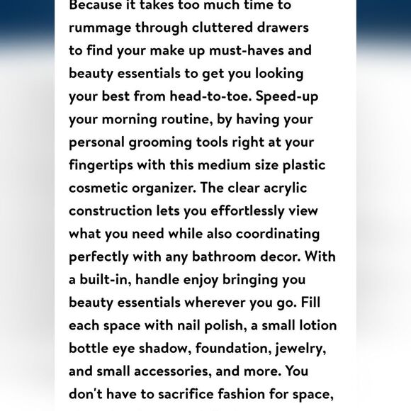 Urban Living Acrylic Multi-Purpose Organizer w/Handle - Picture 5 of 10